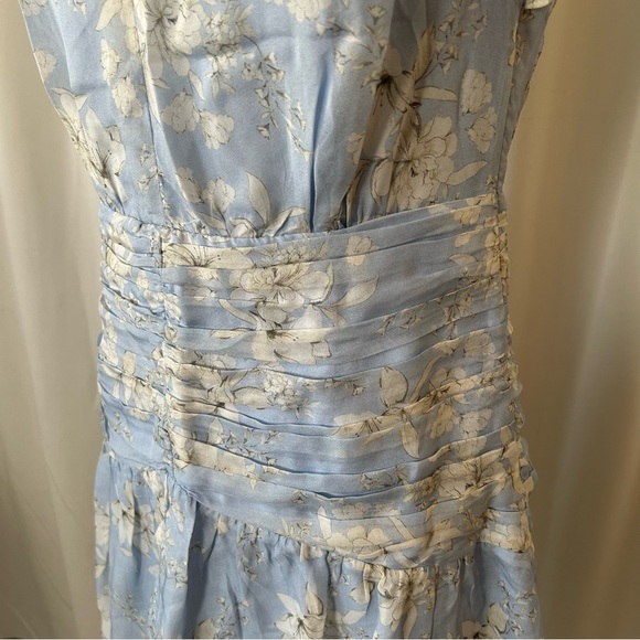 INTERMIX Ryder Floral Silk Mini Dress Blue Size 4. - Picture 11 of 12